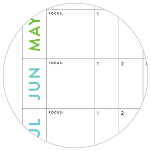 PRINTABLE UNDATED PERPETUAL WALL CALENDAR / BIRTHDAY CALENDAR (HORIZONTAL / RAINBOW) - INSTANT DOWNLOAD