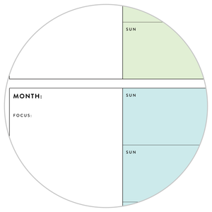PRINTABLE UNDATED QUARTERLY WALL CALENDAR - SUNDAY START - RAINBOW (2) WEEKENDS - INSTANT DOWNLOAD