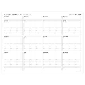 ANNUAL FOCUS AND GOALS WALL PLANNER - UNDATED