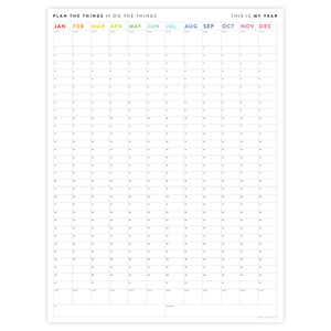 PRINTABLE PERPETUAL WALL CALENDAR / BIRTHDAY CALENDAR (VERTICAL / RAINBOW) - INSTANT DOWNLOAD