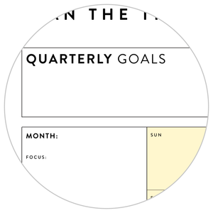 UNDATED QUARTERLY GIANT WALL CALENDAR - SUNDAY START - YELLOW WEEKENDS