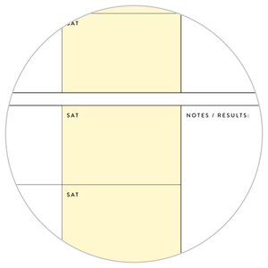UNDATED QUARTERLY GIANT WALL CALENDAR - SUNDAY START - YELLOW WEEKENDS