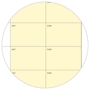 PRINTABLE UNDATED QUARTERLY WALL CALENDAR - MONDAY START - YELLOW WEEKENDS - INSTANT DOWNLOAD