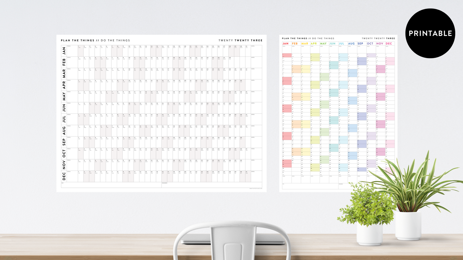 PRINTABLE 2023 ANNUAL CALENDARS // INSTANT DOWNLOAD