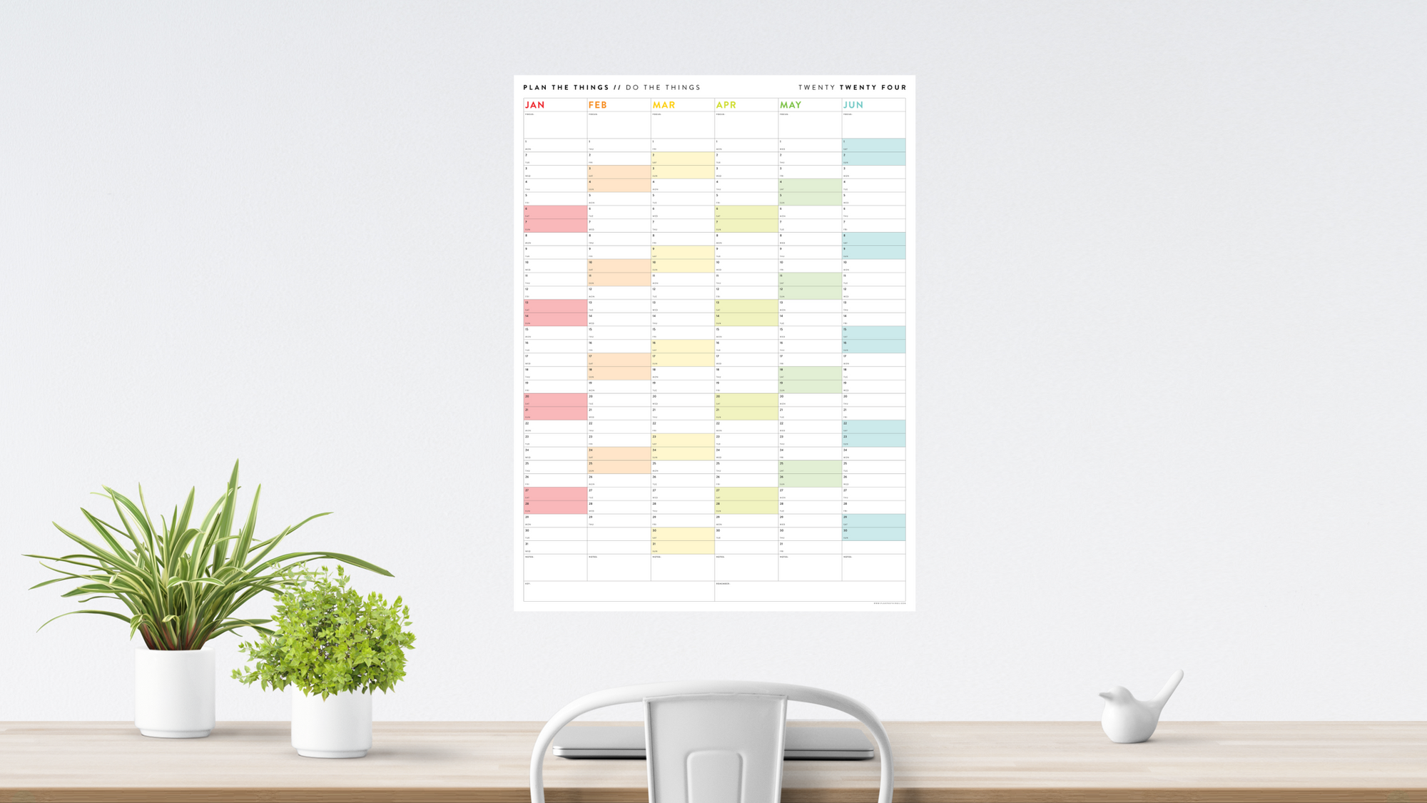 2024 SIX MONTH CALENDARS | JANUARY - JUNE