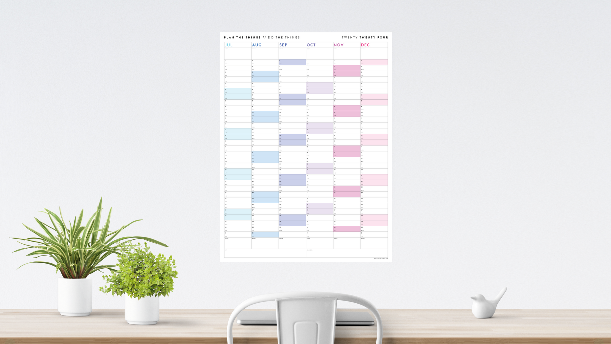 2024 SIX MONTH CALENDARS | JULY - DECEMBER