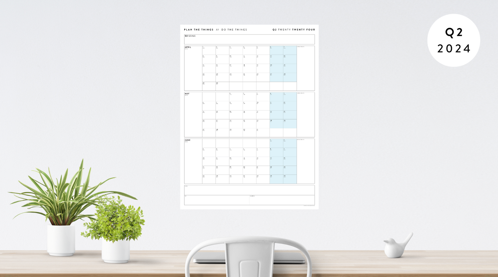 2024 QUARTERLY WALL CALENDARS // Q2 (APRIL - JUNE)