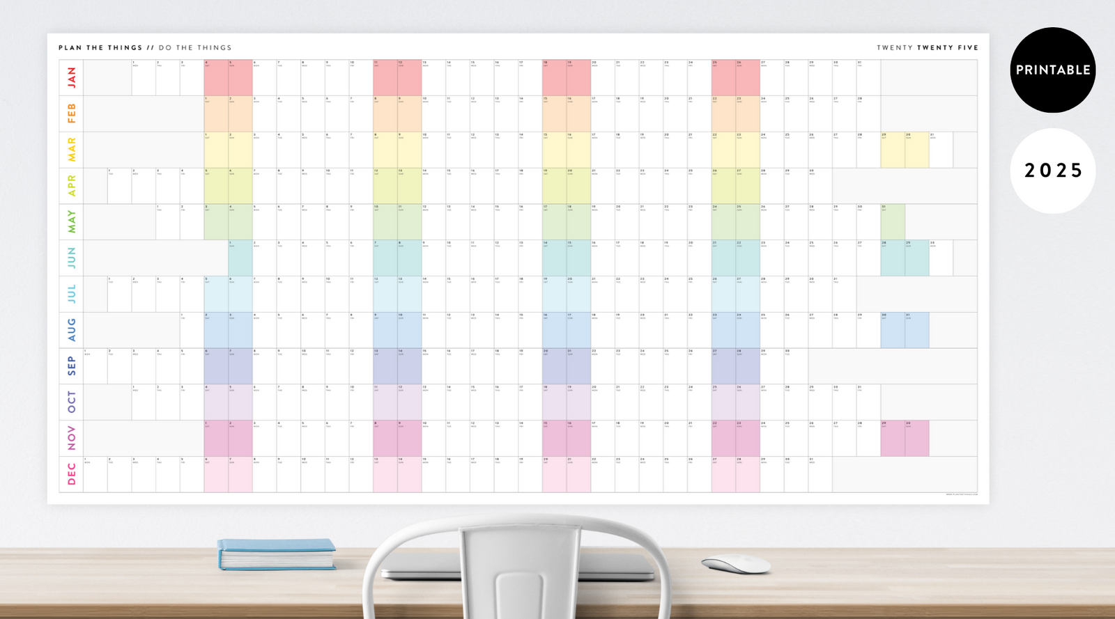 PRINTABLE MASSIVE 2025 ANNUAL CALENDARS // INSTANT DOWNLOAD - Plan The Things printable-massive-2025-annual-calendars-instant-download-plan-the-things