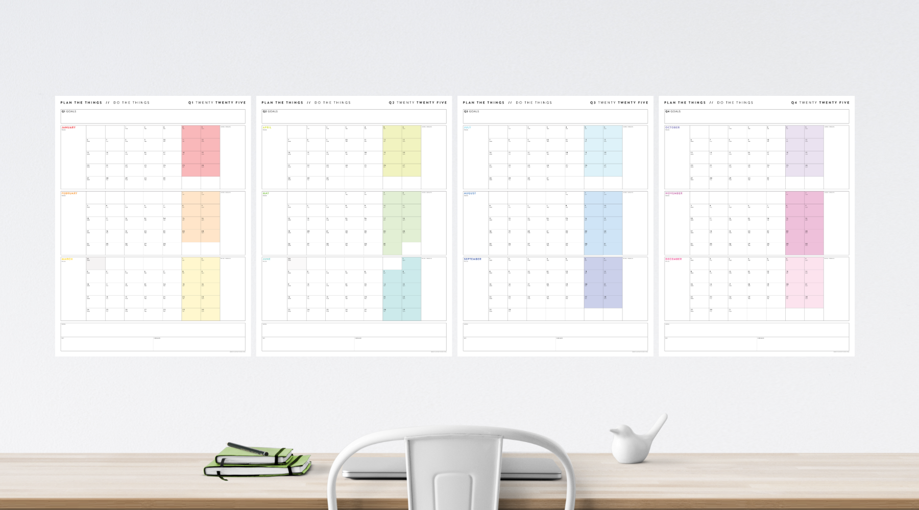 2025 QUARTERLY WALL CALENDARS - Plan The Things