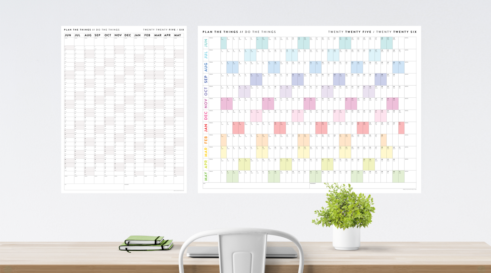 2025 - 2026 JUNE START ACADEMIC CALENDARS / MID-YEAR WALL PLANNERS