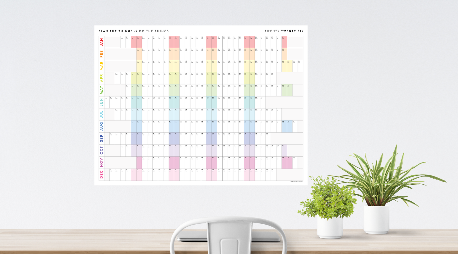 WALL CALENDARS WITH ALIGNED WEEKENDS