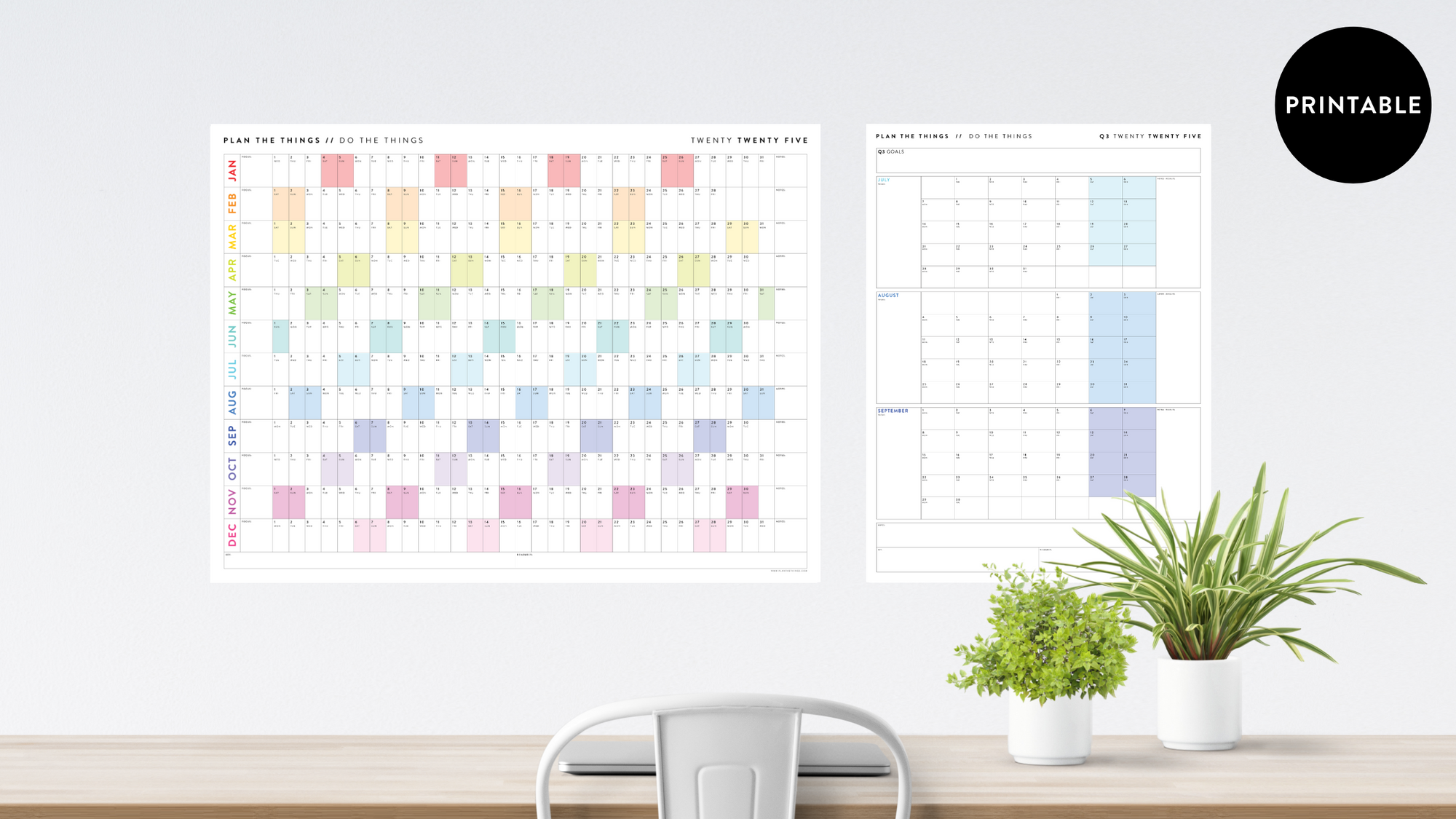 PRINTABLE WALL CALENDARS // INSTANT DOWNLOAD