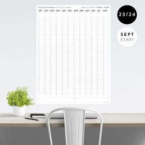 2023 / 2024 ACADEMIC WALL CALENDAR (SEPTEMBER START) | VERTICAL / MINIMALIST