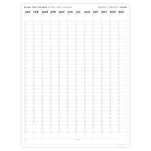 PRINTABLE MINIMALIST VERTICAL 2024 WALL CALENDAR - INSTANT DOWNLOAD