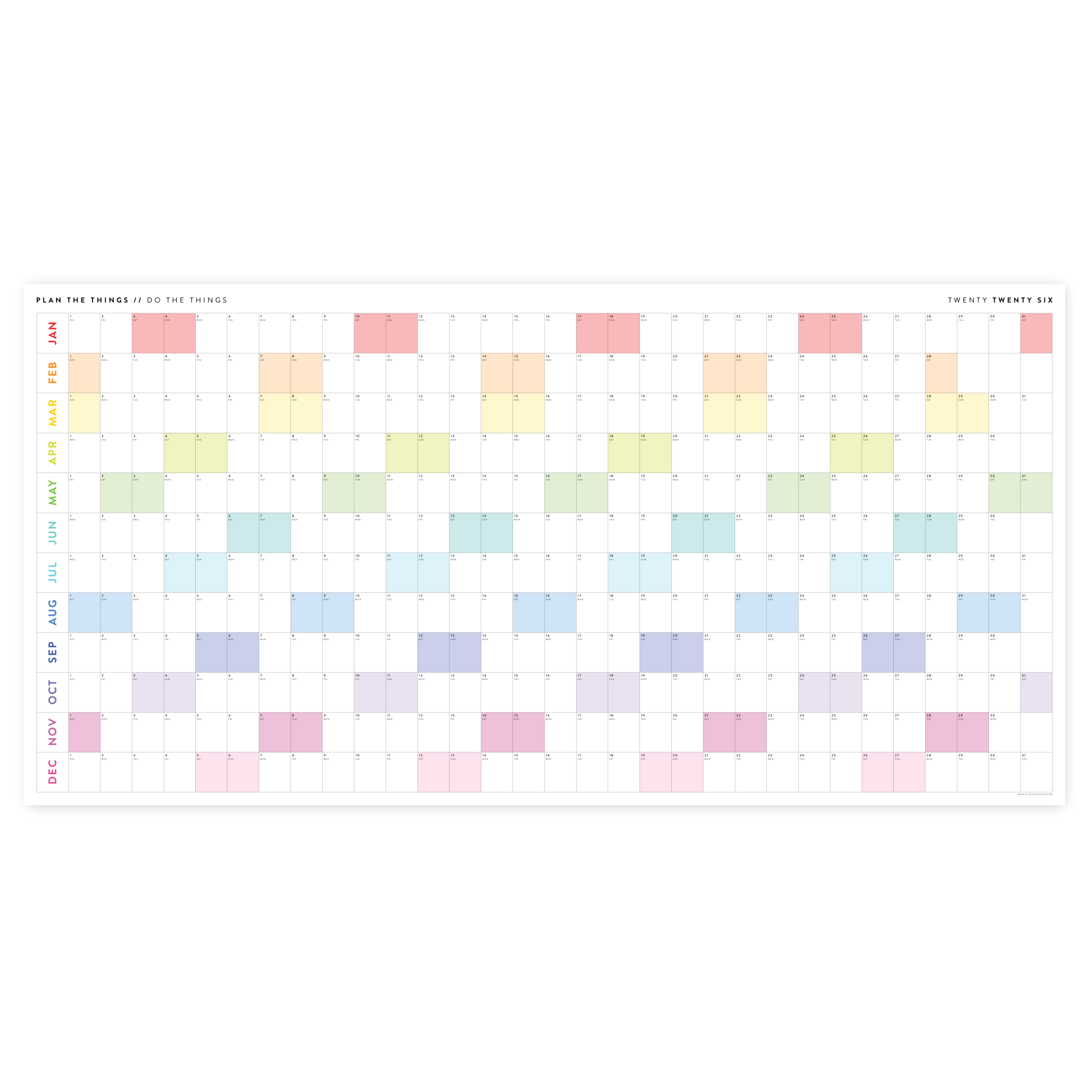 PRINTABLE MASSIVE ANNUAL WALL CALENDARS // INSTANT DOWNLOAD - Plan The ...