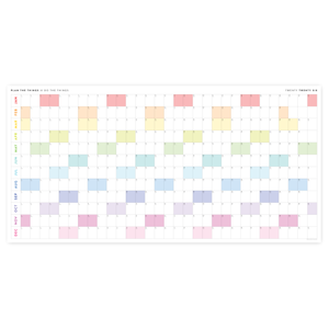 PRINTABLE 6' x 3' MASSIVE 2026 SIMPLIFIED  WALL CALENDAR WITH RAINBOW WEEKENDS - INSTANT DOWNLOAD