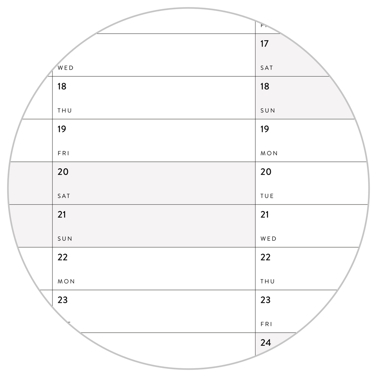 SIX MONTH 2026 GIANT WALL CALENDAR (JULY TO DECEMBER) WITH GRAY WEEKENDS