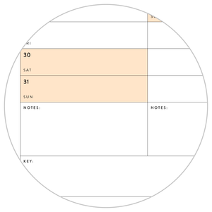 SIX MONTH 2025 GIANT WALL CALENDAR (JULY TO DECEMBER) WITH ORANGE WEEKENDS