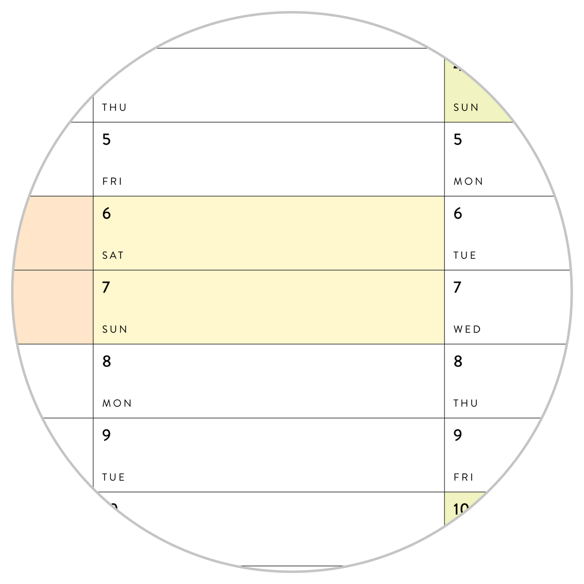 SIX MONTH 2026 GIANT WALL CALENDAR (JANUARY TO JUNE)  WITH RAINBOW WEEKENDS