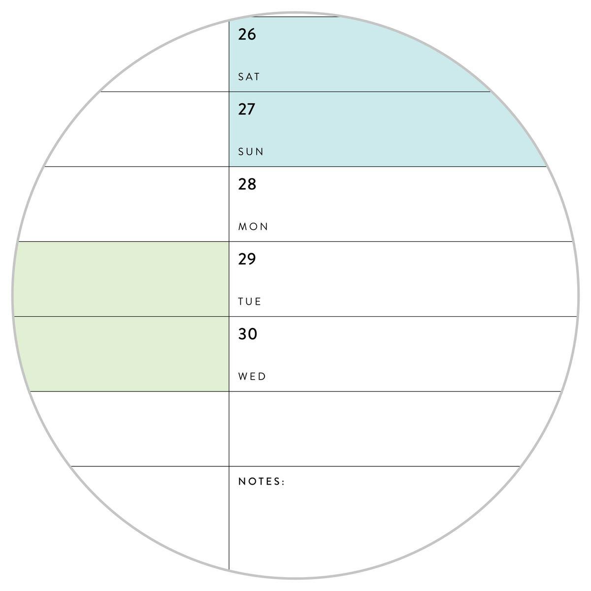 PRINTABLE SIX MONTH 2026 WALL CALENDAR (JANUARY TO JUNE) WITH RAINBOW WEEKENDS - INSTANT DOWNLOAD