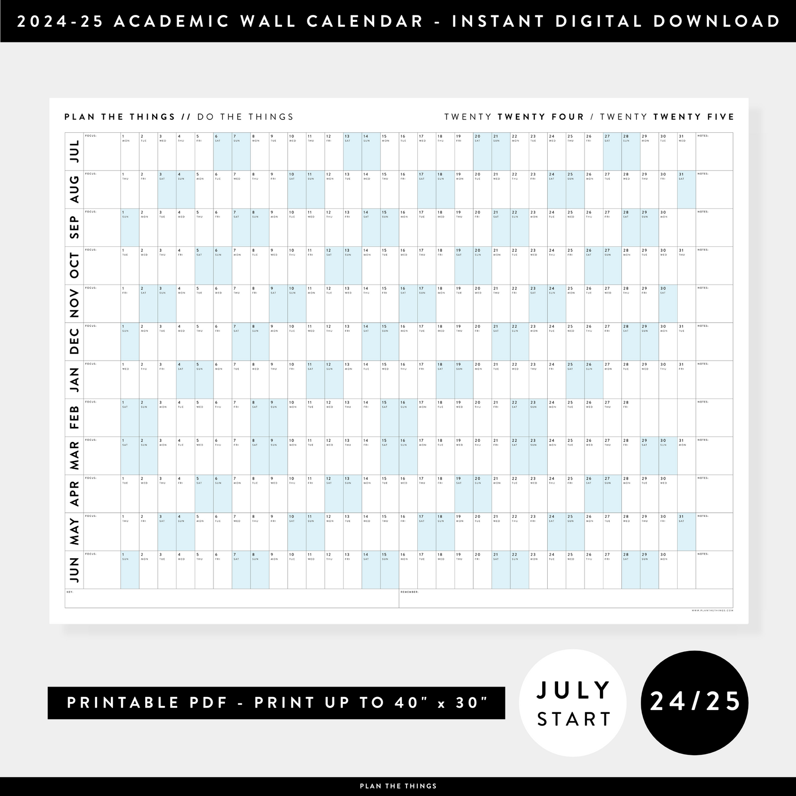 A3 Academic Calendar Printable A3 Academic Calendar Printable