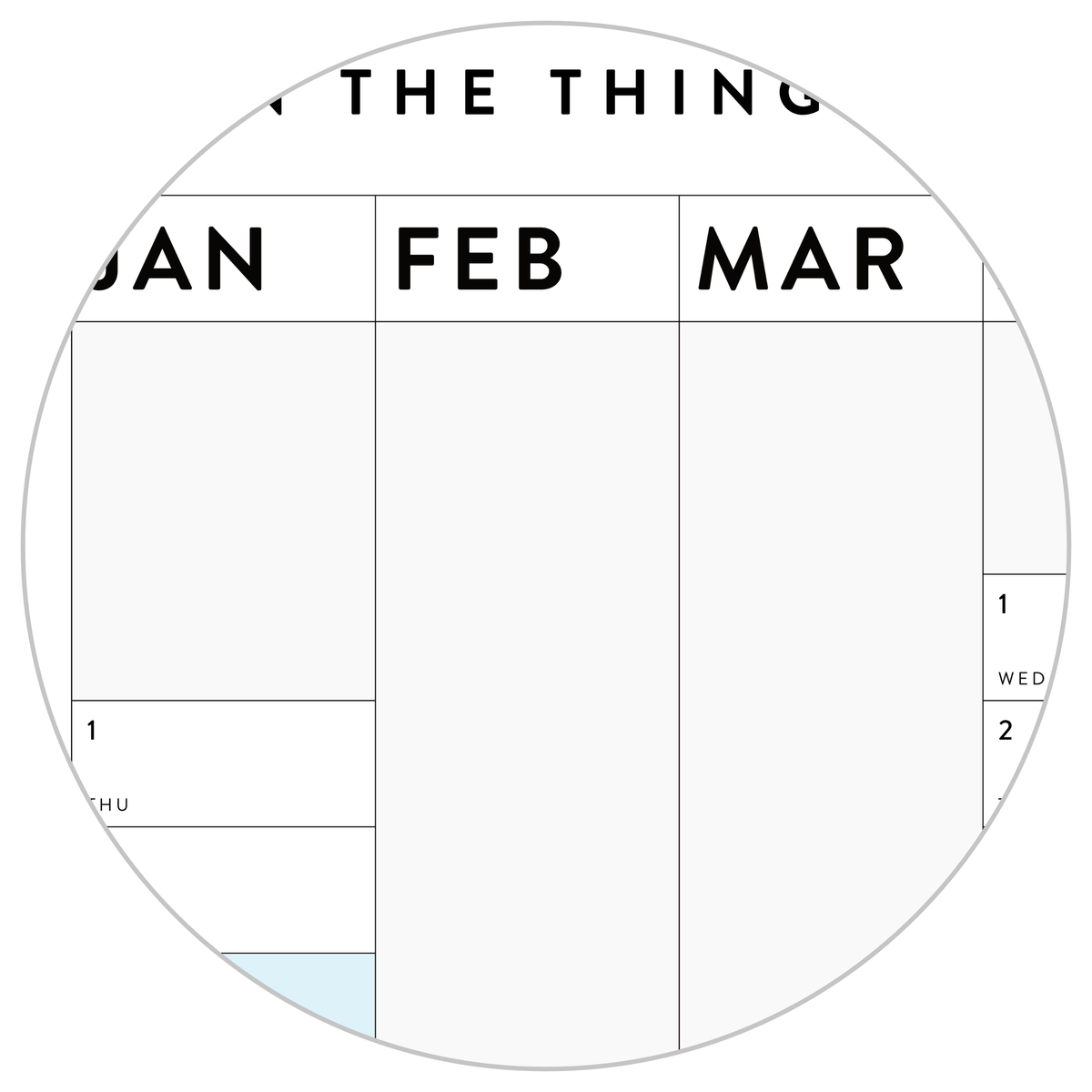 NEW! PRINTABLE VERTICAL 2026 WALL CALENDAR WITH ALIGNED BLUE WEEKENDS - INSTANT DOWNLOAD