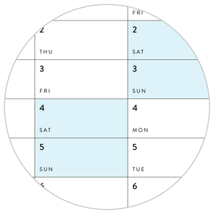 PRINTABLE 2023 / 2024 ACADEMIC WALL CALENDAR (SEPTEMBER START) | VERTICAL WITH BLUE WEEKENDS - INSTANT DOWNLOAD