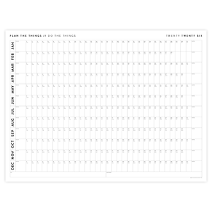 GIANT 2026 ANNUAL WALL CALENDAR | HORIZONTAL - MINIMAL / CLEAR