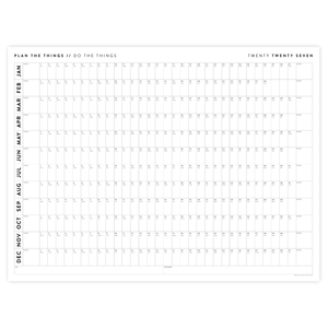 GIANT 2027 ANNUAL WALL CALENDAR | HORIZONTAL - MINIMAL LAYOUT