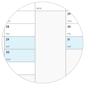 NEW! PRINTABLE VERTICAL 2026 WALL CALENDAR WITH ALIGNED BLUE WEEKENDS - INSTANT DOWNLOAD