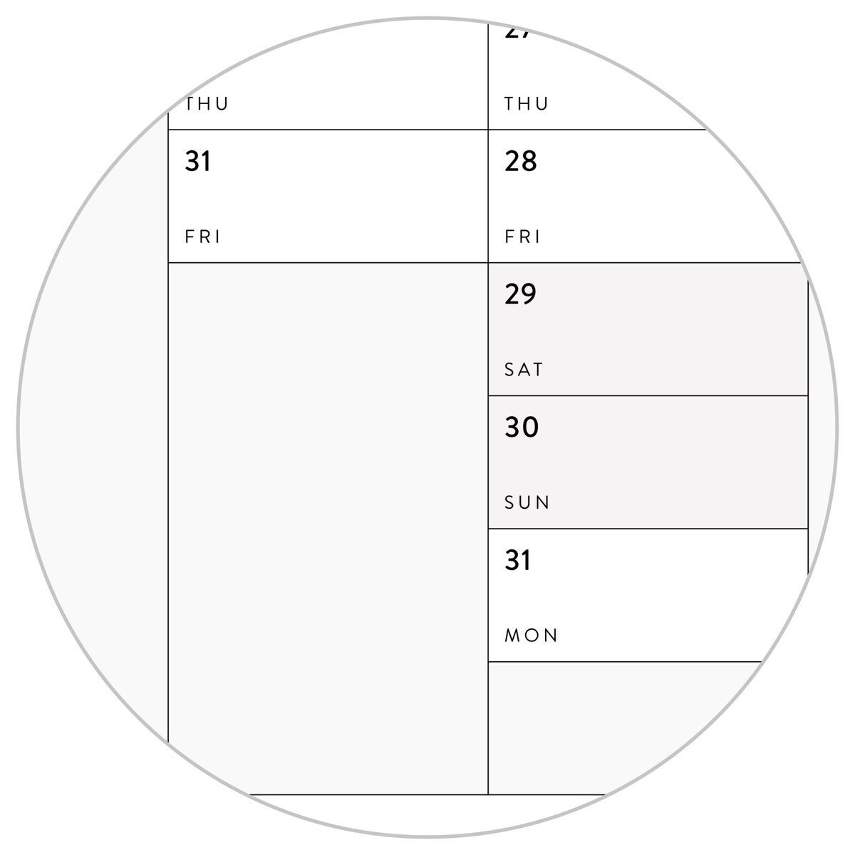 NEW! PRINTABLE VERTICAL 2026 WALL CALENDAR WITH ALIGNED GRAY WEEKENDS - INSTANT DOWNLOAD
