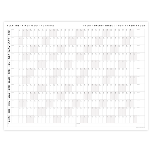 2023 / 2024 ACADEMIC WALL CALENDAR (SEPTEMBER START) | HORIZONTAL WITH GRAY / GREY WEEKENDS