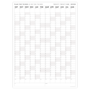 PRINTABLE 2026 - 2027 ACADEMIC WALL CALENDAR (SEPTEMBER START) | VERTICAL WITH GRAY WEEKENDS - INSTANT DOWNLOAD