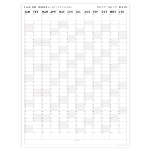 PRINTABLE VERTICAL 2027 WALL CALENDAR WITH GRAY WEEKENDS - INSTANT DOWNLOAD