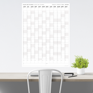 PRINTABLE 2026 - 2027 ACADEMIC WALL CALENDAR (JUNE START) | VERTICAL WITH GRAY WEEKENDS - INSTANT DOWNLOAD