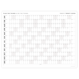 GIANT 2027 ANNUAL WALL CALENDAR | HORIZONTAL WITH GRAY WEEKENDS