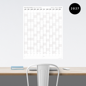 GIANT 2027 ANNUAL WALL CALENDAR | VERTICAL WITH GRAY WEEKENDS