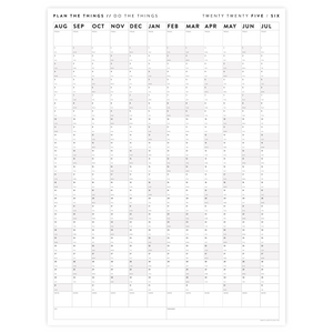 PRINTABLE 2025 - 2026 ACADEMIC WALL CALENDAR (AUGUST START) | VERTICAL WITH GRAY / GREY WEEKENDS - INSTANT DOWNLOAD