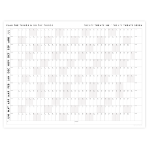 2026 - 2027 ACADEMIC WALL CALENDAR (JULY START) | HORIZONTAL WITH GRAY WEEKENDS