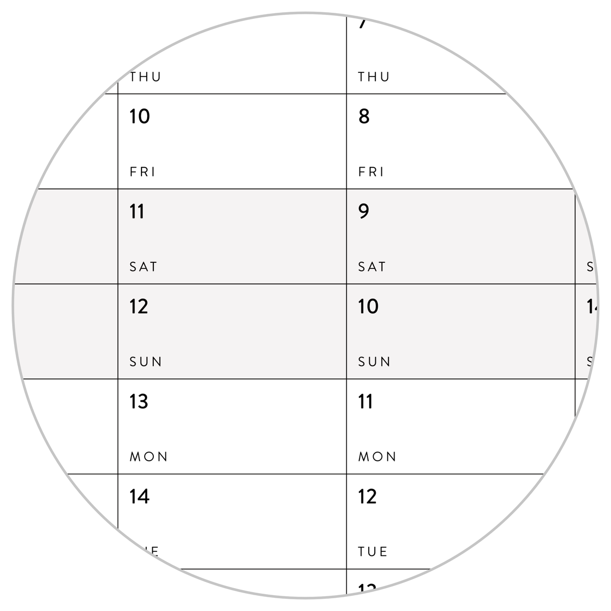 NEW! PRINTABLE VERTICAL 2026 WALL CALENDAR WITH ALIGNED GRAY WEEKENDS - INSTANT DOWNLOAD