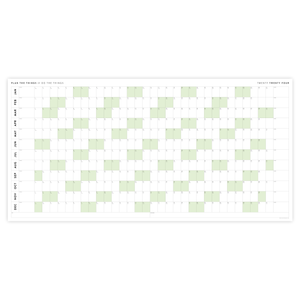 PRINTABLE 6' x 3' MASSIVE 2024 WALL CALENDAR WITH GREEN WEEKENDS - INSTANT DOWNLOAD