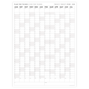 2025 - 2026 ACADEMIC WALL CALENDAR (AUGUST START) | SCHOOL CALENDAR | VERTICAL WITH GRAY WEEKENDS