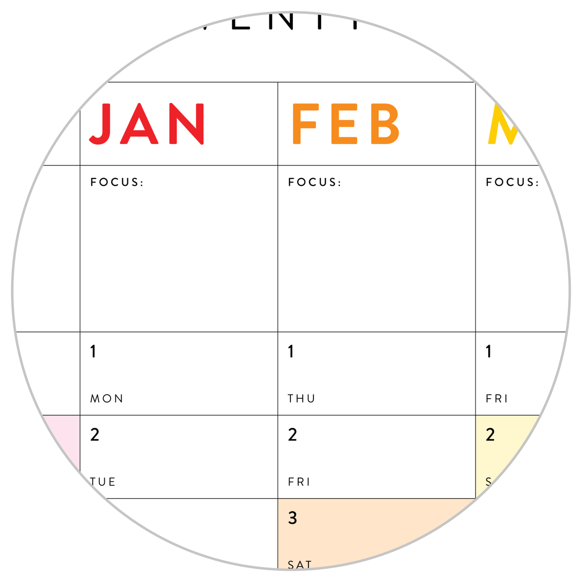 2025 - 2026 ACADEMIC WALL CALENDAR (JUNE START) | VERTICAL WITH RAINBOW WEEKENDS