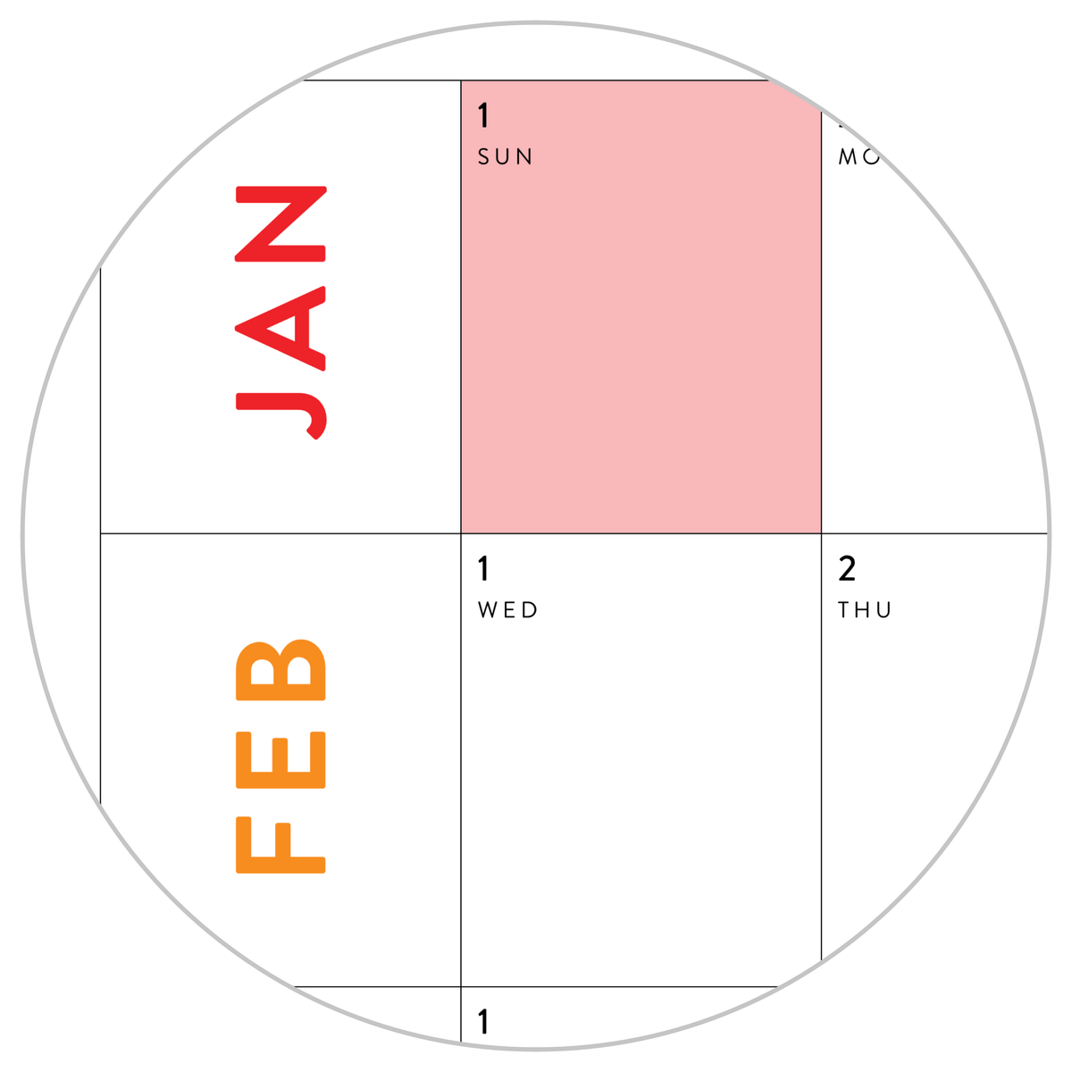 PRINTABLE 6' x 3' MASSIVE 2025 SIMPLIFIED  WALL CALENDAR WITH RAINBOW WEEKENDS - INSTANT DOWNLOAD