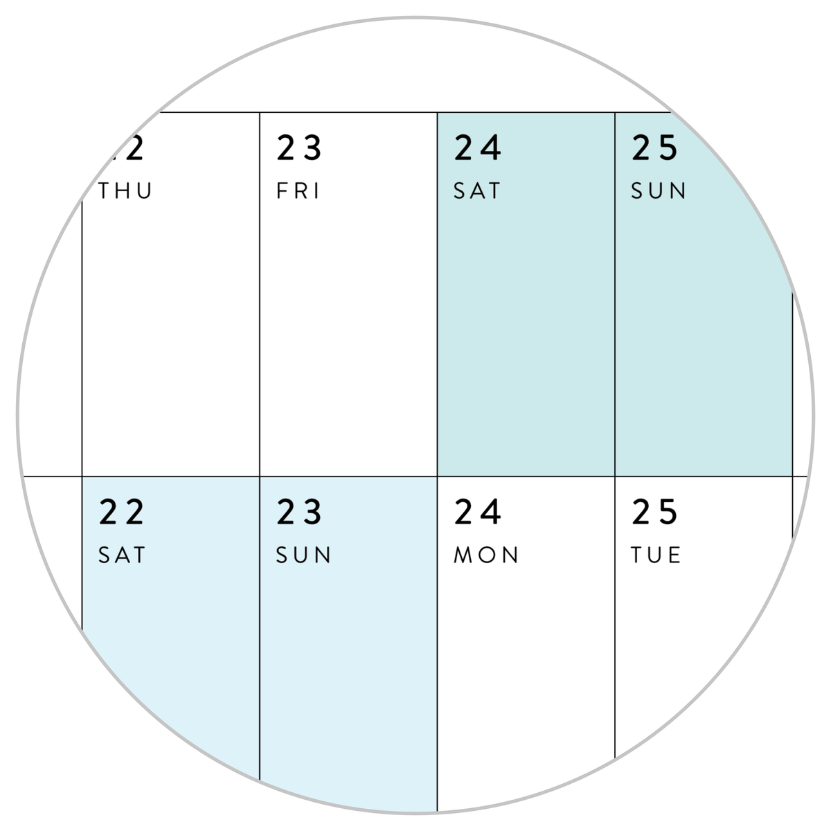 2025 - 2026 ACADEMIC WALL CALENDAR (JUNE START) | HORIZONTAL WITH RAINBOW WEEKENDS