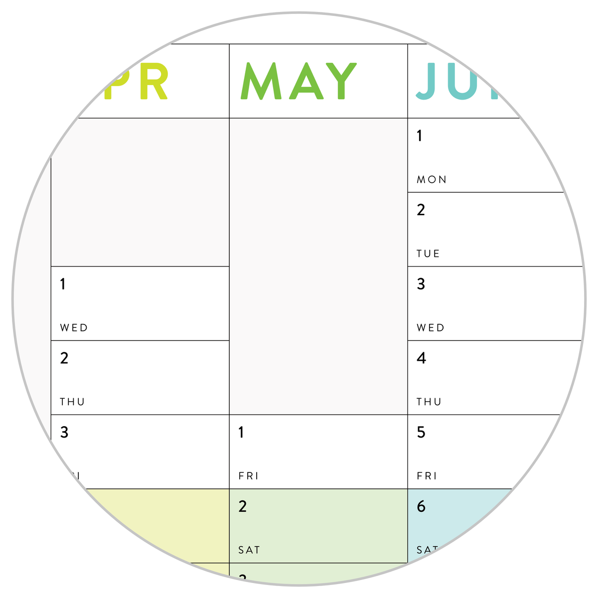 NEW! PRINTABLE VERTICAL 2026 WALL CALENDAR WITH ALIGNED RAINBOW WEEKENDS - INSTANT DOWNLOAD