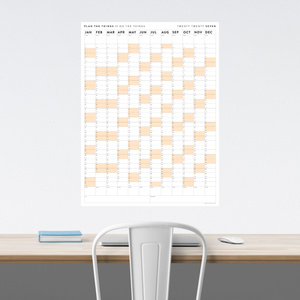 PRINTABLE VERTICAL 2027 WALL CALENDAR WITH ORANGE WEEKENDS - INSTANT DOWNLOAD
