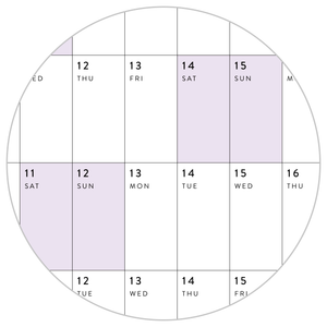 2023 / 2024 ACADEMIC WALL CALENDAR (SEPTEMBER START) | HORIZONTAL WITH PURPLE WEEKENDS