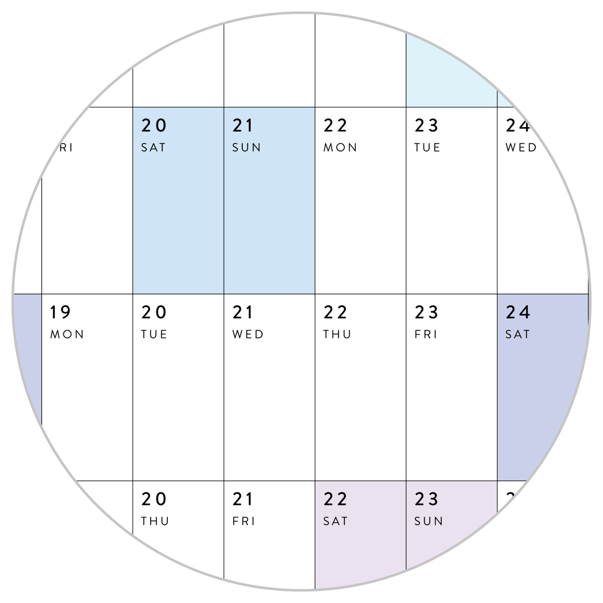 2025 - 2026 ACADEMIC WALL CALENDAR (JULY START) | HORIZONTAL WITH RAINBOW WEEKENDS