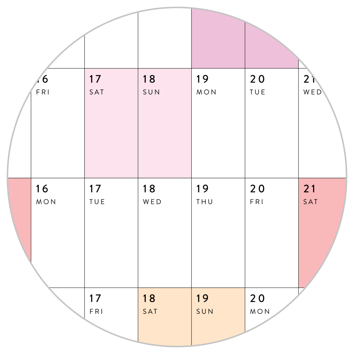 2025 - 2026 ACADEMIC WALL CALENDAR (JULY START) | HORIZONTAL WITH RAINBOW WEEKENDS